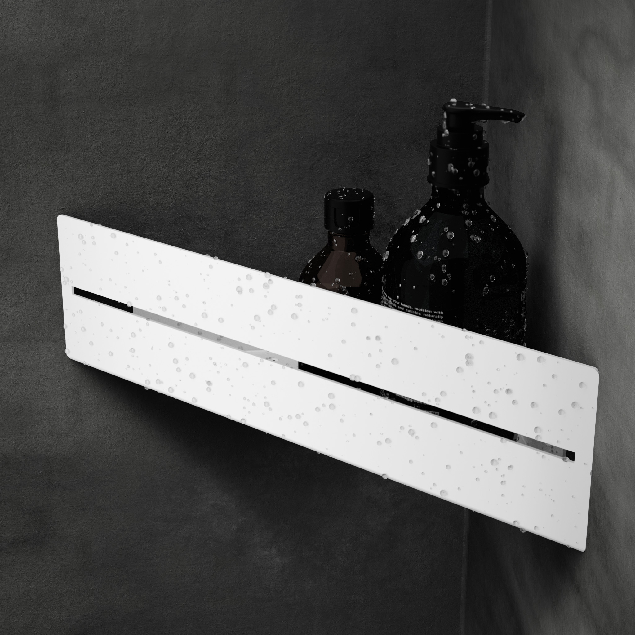 Elegancka, biała półka ścienna o nowoczesnym, minimalistycznym designie. Wykonana z wytrzymałego metalu, cechuje się wysoką jakością i odpornością na wilgoć, co czyni ją idealnym rozwiązaniem do łazienek. Subtelny wycięty wzór na środku dodaje lekkości konstrukcji, jednocześnie umożliwiając funkcjonalne odprowadzanie wody. Dzięki prostemu systemowi montażu na ścianie i uniwersalnemu stylowi, półka doskonale wpasowuje się w różnorodne aranżacje wnętrz, od nowoczesnych po skandynawskie.