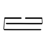 Minimalistyczny wieszak łazienkowy w eleganckim białym wykończeniu, zamontowany na jasnym tle. Składa się z dwóch równoległych ramion o prostym, geometrycznym kształcie, co nadaje mu nowoczesny i subtelny charakter. Idealny do organizacji ręczników w każdej łazience.