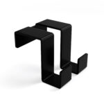 Podwójny haczyk na kaloryfer, aluminiowy, na białym tle. W kolorze czarny mat