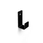 Czarny haczyk na ręczniki, aluminiowy, z montażem na kołek rozporowy