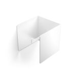 biały, metalowy uchwyt na papier toaletowy Nira, na białym tle – minimalistyczny design w stylu industrialnym