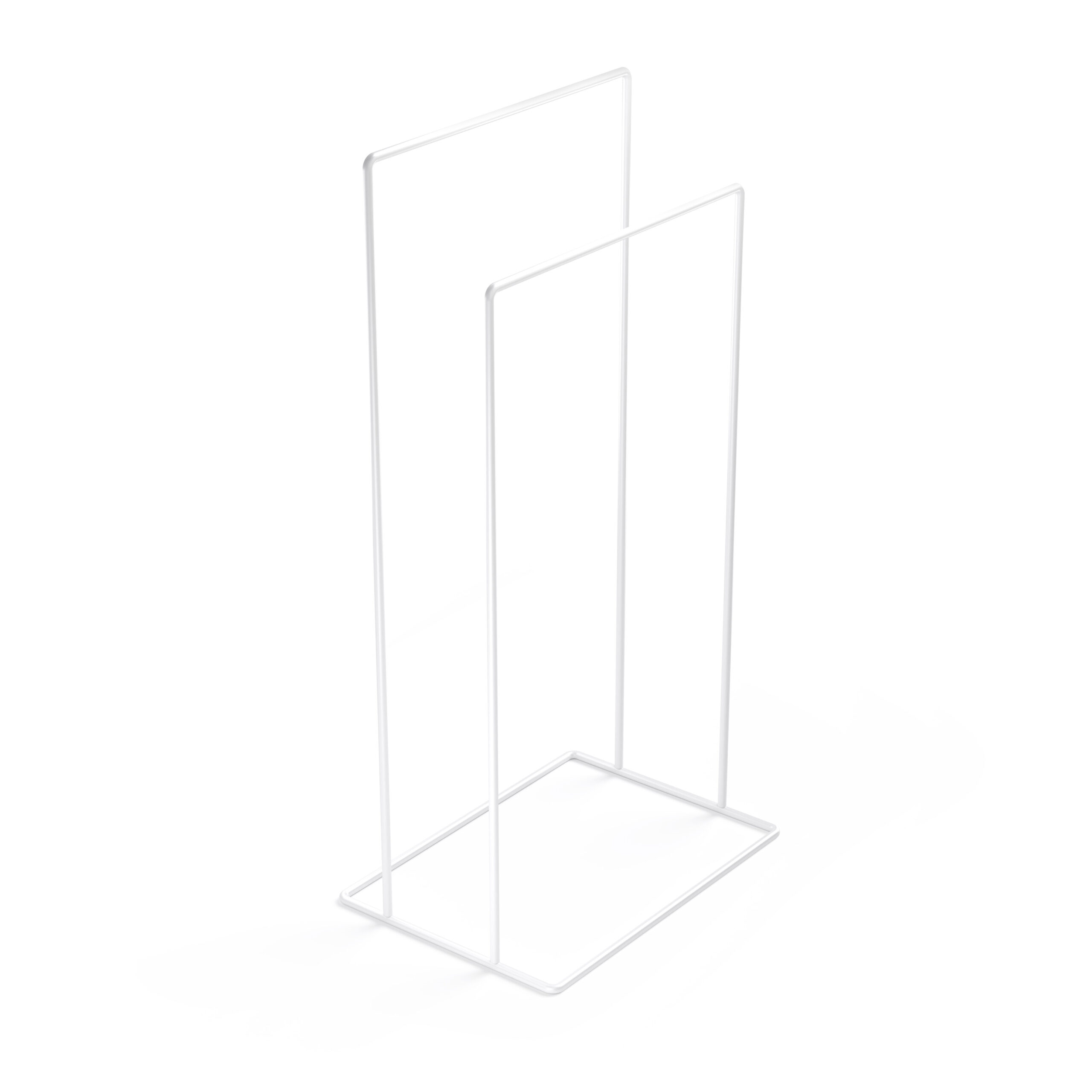 Stojak na ręczniki wolnostojący w kolorze białym na białym tle