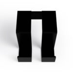 Podwójny haczyk na kaloryfer, aluminiowy, na białym tle. W kolorze czarny mat