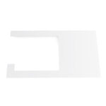 Minimalistyczny uchwyt na papier toaletowy Sora w kolorze matowej bieli, wykonany z jednego giętego elementu metalu, o nowoczesnej i geometrycznej formie – widok z ukosa na białym tle