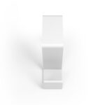 Pojedynczy haczyk na kaloryfer w kolorze biały mat, na białym tle.