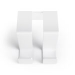 Podwójny haczyk na kaloryfer, aluminiowy, na białym tle. W kolorze biały mat